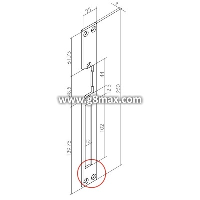 Long Strike Plate, Grey