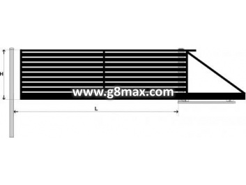 Sliding gate LUX HORIZONTAL WOODEN with built-in automatics