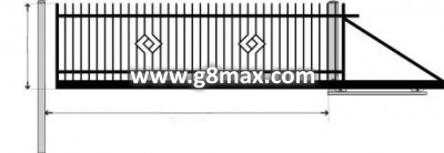 Sliding gate LUX SMARAGD with built-in automatics