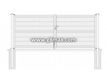 Professional double swing gates Galvanized + painted + 3D panel filling