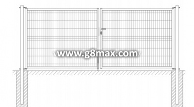 Professional double swing gates Galvanized + painted + 3D panel filling