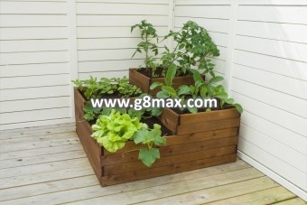 Vegetable bed with four sections