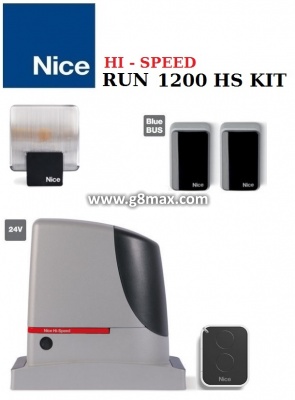 High-speed sliding gate automation NICE RUN 1200 HS KIT