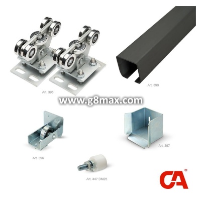 Sliding door fitting set COMBI ARIALDO for gates up to 800kg / bar 7M / 68x68x4mm / UNSINKED