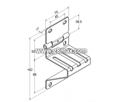 Lifting gate end hinge
