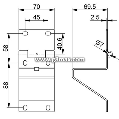 Lifting gate end hinge