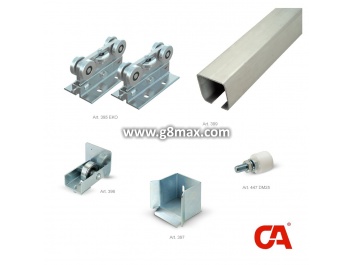 Sliding gate fitting set COMBI ARIALDO MEDIO gates up to 1300 kg/rail 8 M /10X89X5mm/ NOT GALVANIZED