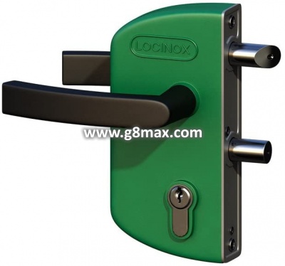 LOCINOX LOCK FOR ROUND PROFILE WITH ADAPTER LARZ4040P1L6005VCAP- POLYAMIDE HOUSING, GREEN