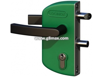 LOCINOX LOCK FOR ROUND PROFILE WITH ADAPTER LARZ4040P1L6005VCAP- POLYAMIDE HOUSING, GREEN