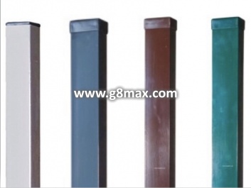 Square poles for panel fence