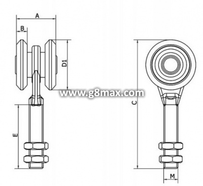 COMBI ARIALDO Sliding trolley 2PICCOLA, P=73kg, d=25mm, H=71,5 mm (galvanized)