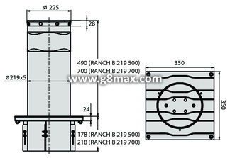 Fixed / still BOLLARDS / Interlock BFT RANCH C 219 / 500CN L-RAL