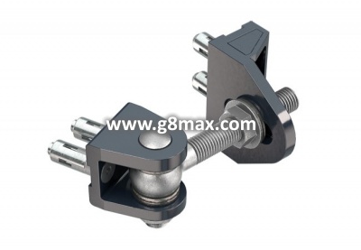 Hinge 180 Locinox BOLTONHD-4D M12, Screwed-In, Adjustable 4 Ways, Aluminium (2 pieces)