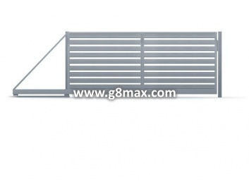 Sliding gate LUX HORIZONTAL STEEL PROFILE with built-in automatics